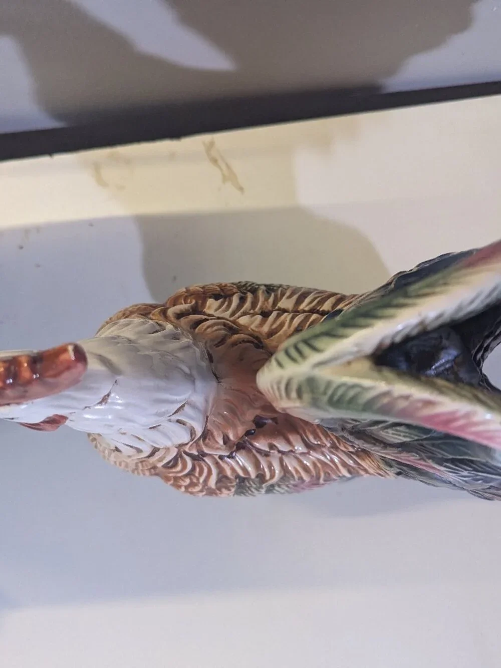 Vintage Mid-Century Italian Majolica Ceramic Rooster Figurine